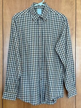 Brooks Brothers Regent 1818 Flannel  Cotton/ Wool Check Button-Down Shirt M